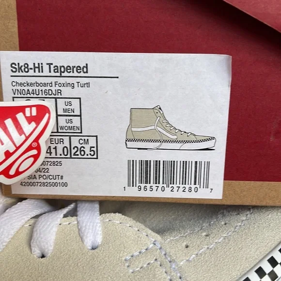 Vans WMNS Sk8-Hi Tapered
Checkerboard Foxing Turtl
VN0A4U16DJR
sneakers - Picture 16 of 16